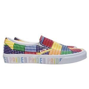NWT Vans Classic Slip On Sneaker Pride Multi True White Size M10.5 W12.0 New